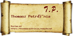 Thomasz Petrónia névjegykártya